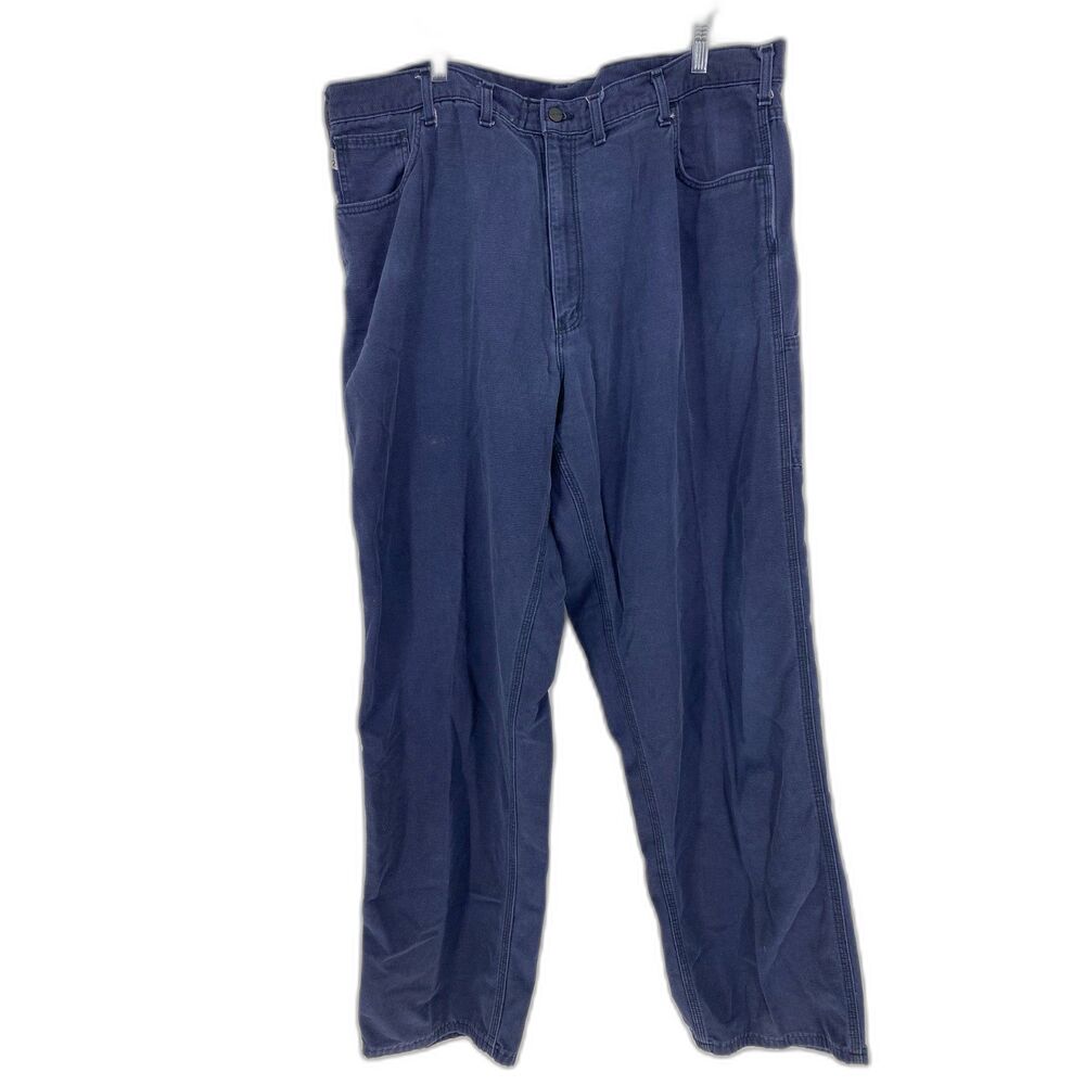 Carhartt Mens 44x36 FRB159DNY  Blue Utility Work Pants